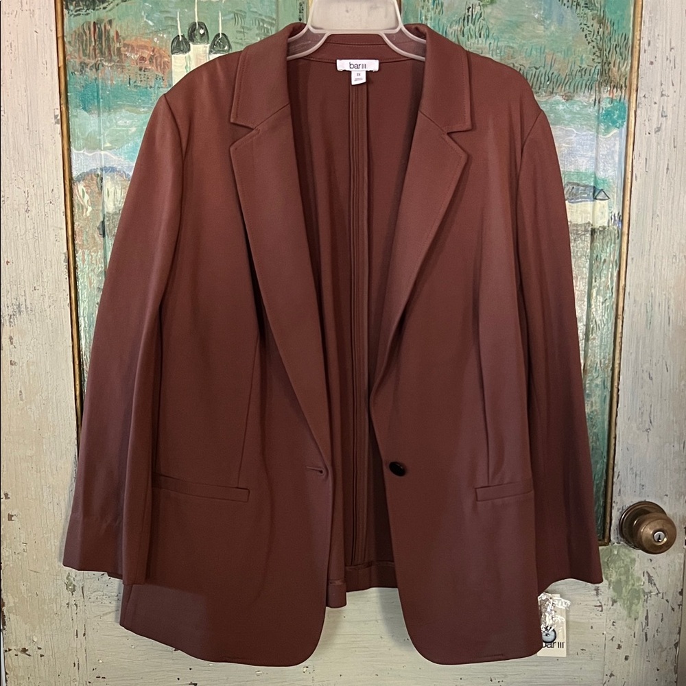 Bar III Gaucho Brown Blazer Jacket 2x